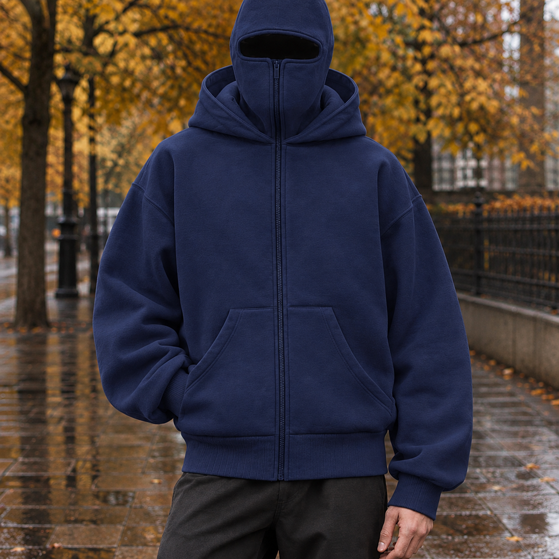 Philip-Cole Masked Jacket - Navy Blue