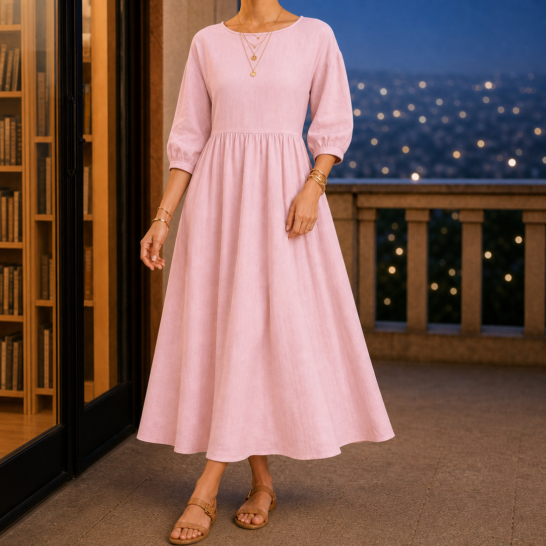 Annabel Smock Maxi Dress - Pink