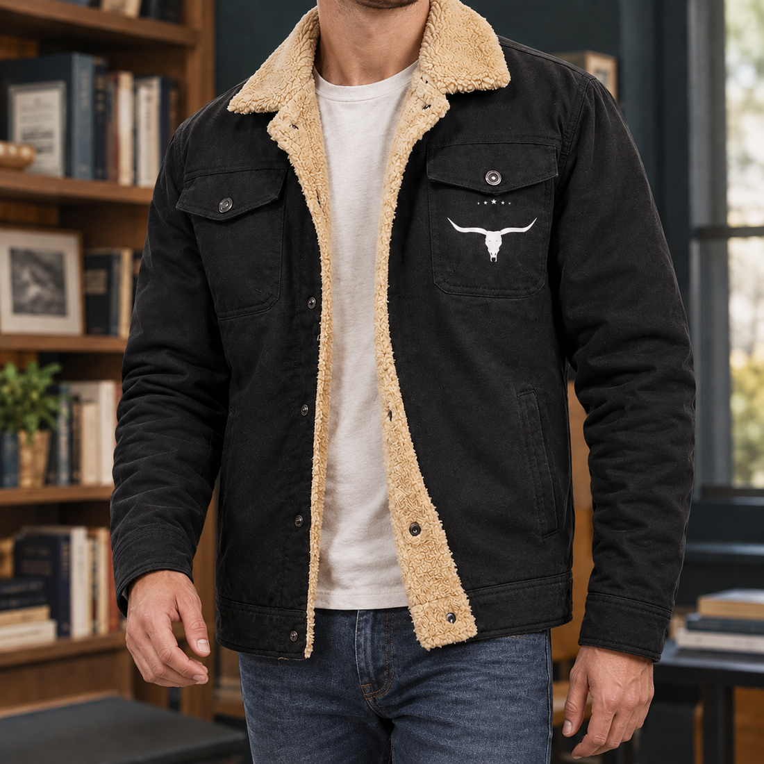 Philemon-Wren Workwear Jacket - Bull Head Black