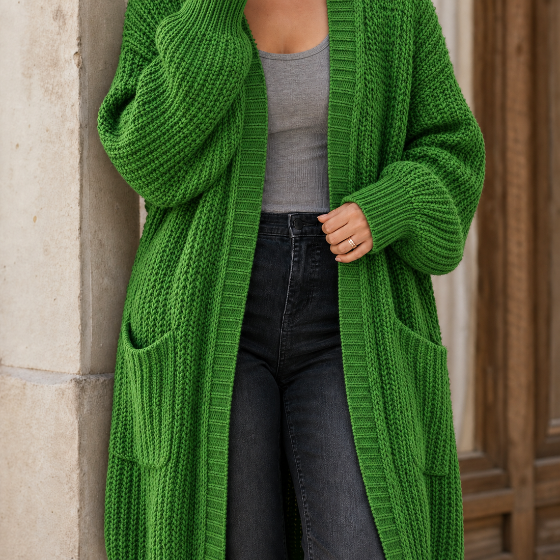 Alexandra-Faye Chunky Cardigan - Green