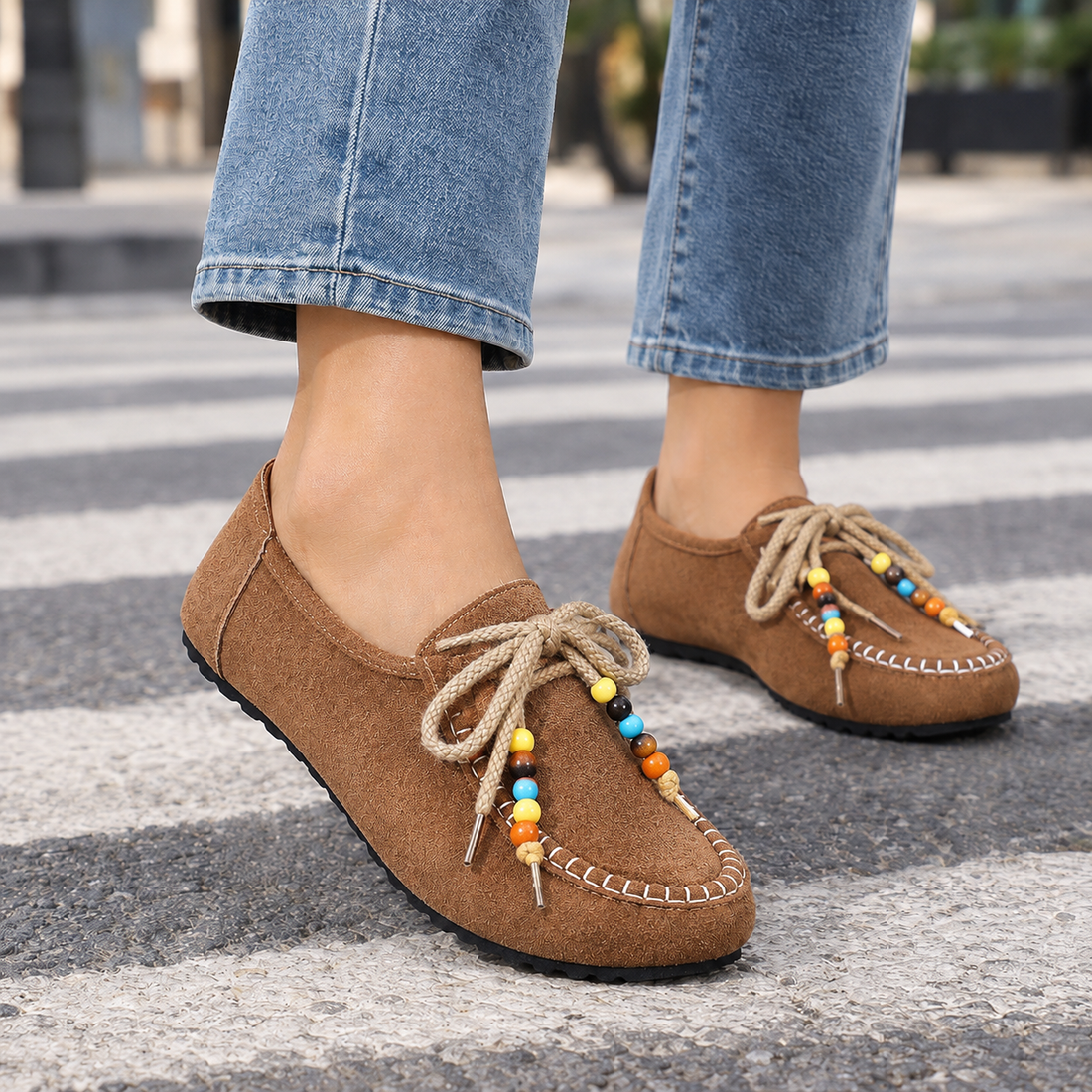 Molfetta-Capri Suede Moccasins - Camel
