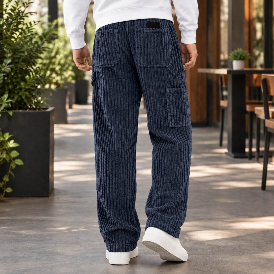 Vaughn-Grey Relaxed Pants - Navy Blue