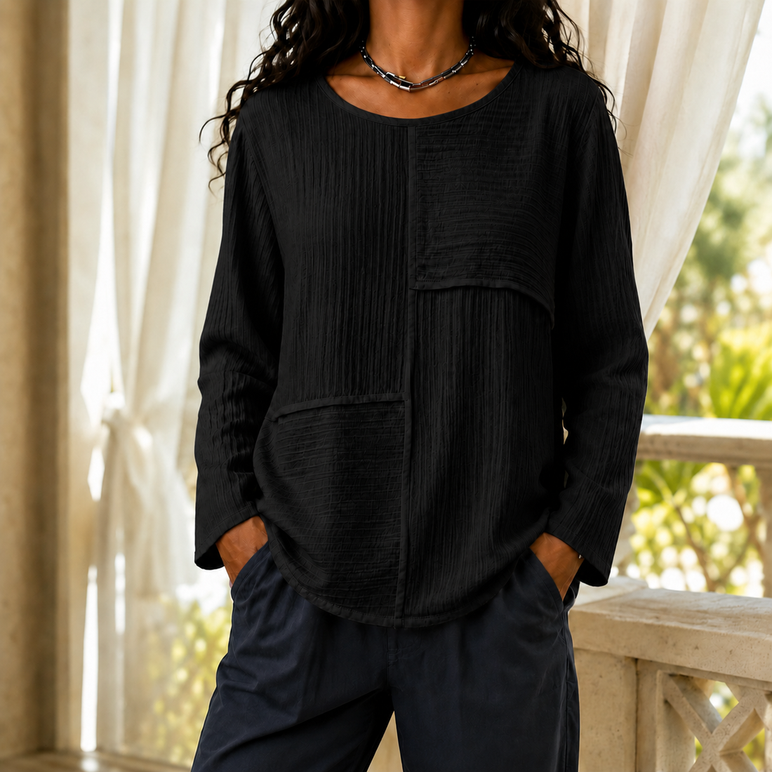 Fenella-Marie Relaxed Top - Black