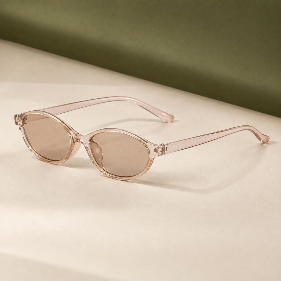 Lothaire Oval Sunglasses - Champagne Frame Light Tea Tint