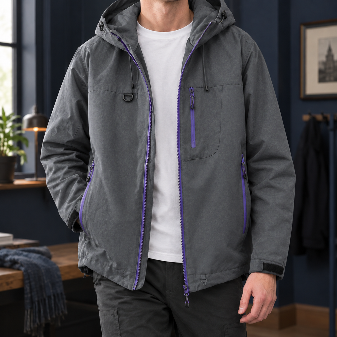 Lancelot-Rhys Hooded Jacket - Mist Gray