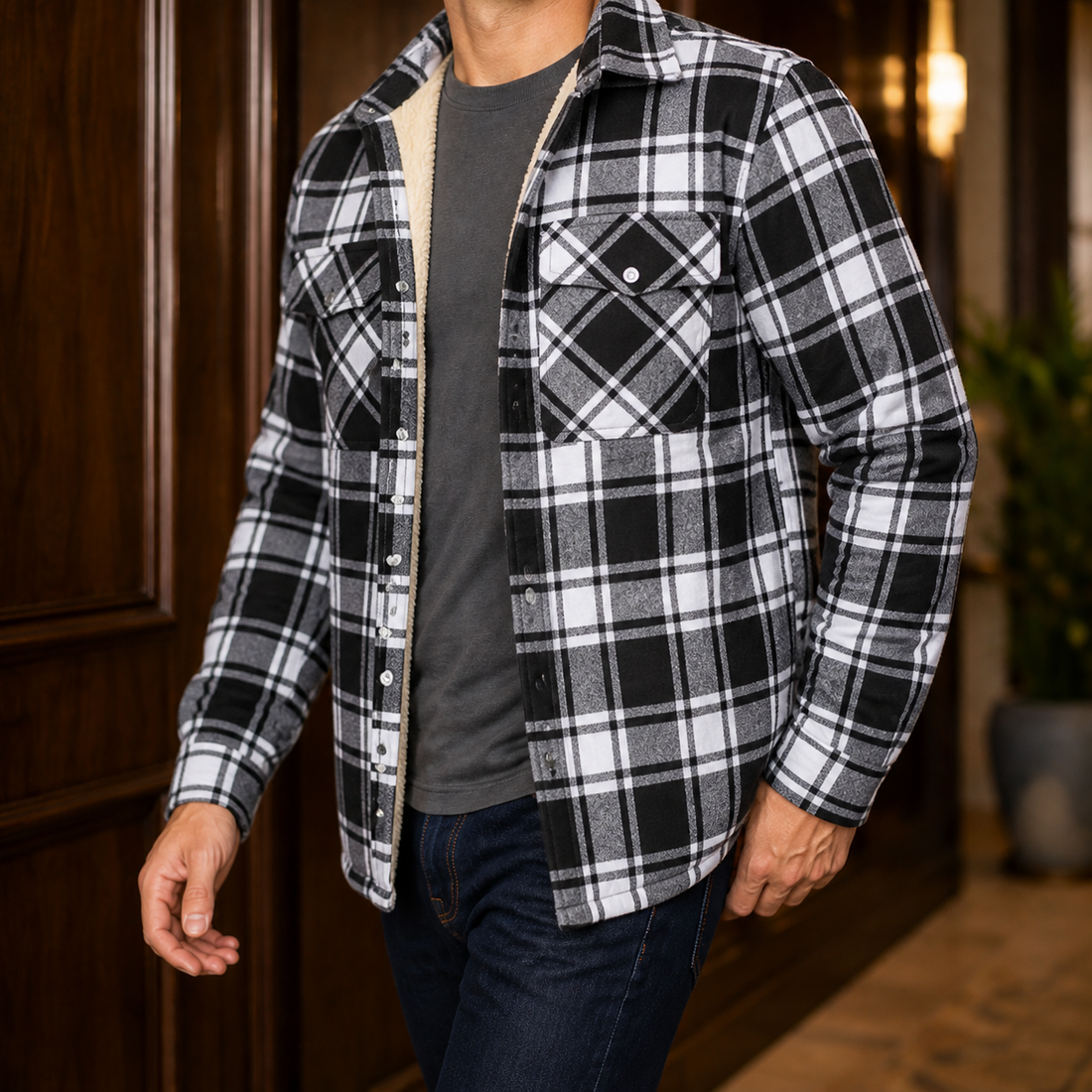 Gabriel-Grant Check Jacket - Black