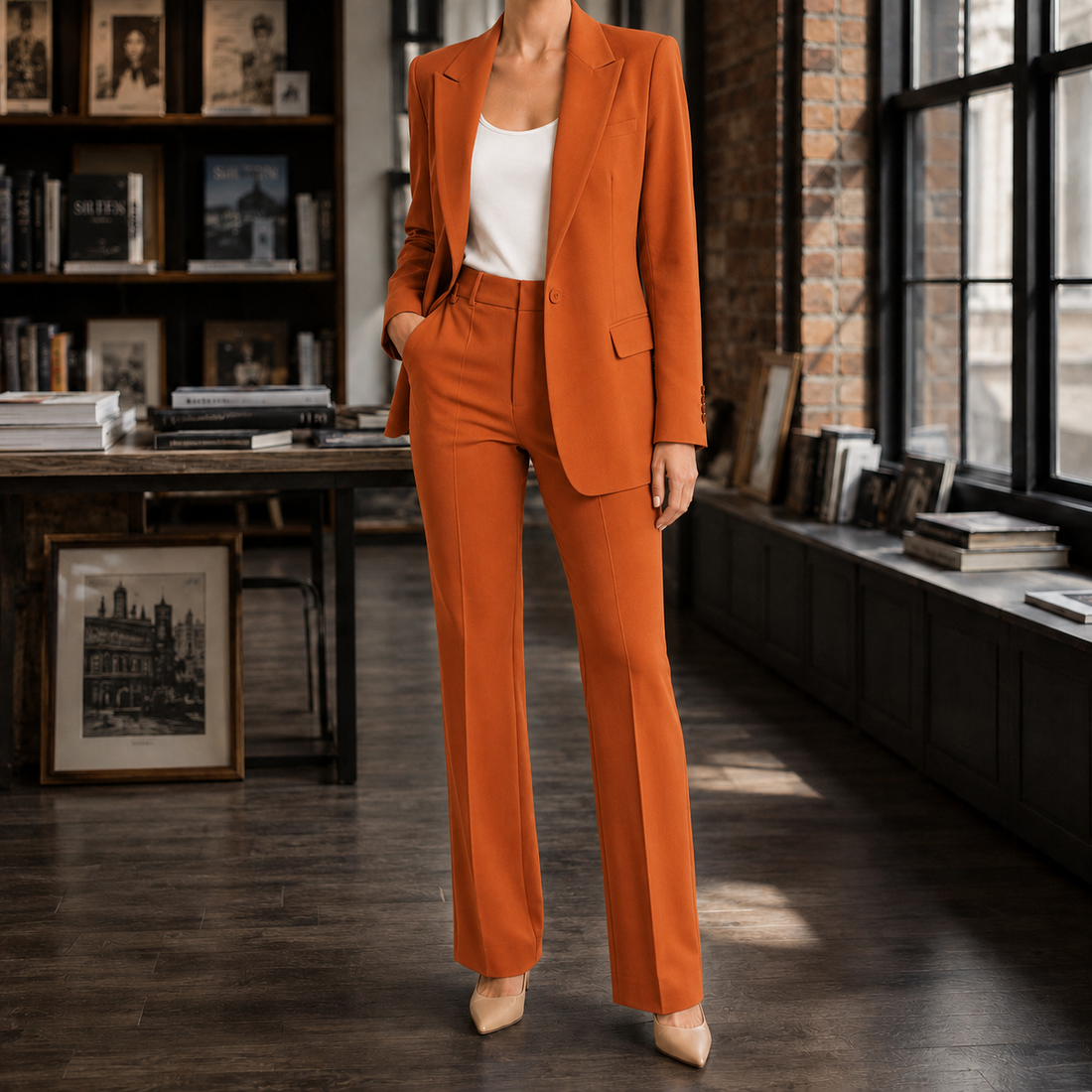 Aimee-Faye Tailored Set - Orange