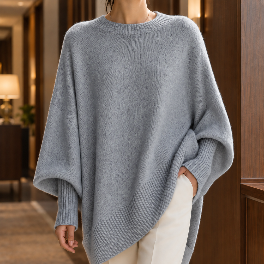 Eloise-Jade Oversized Sweater - Gray