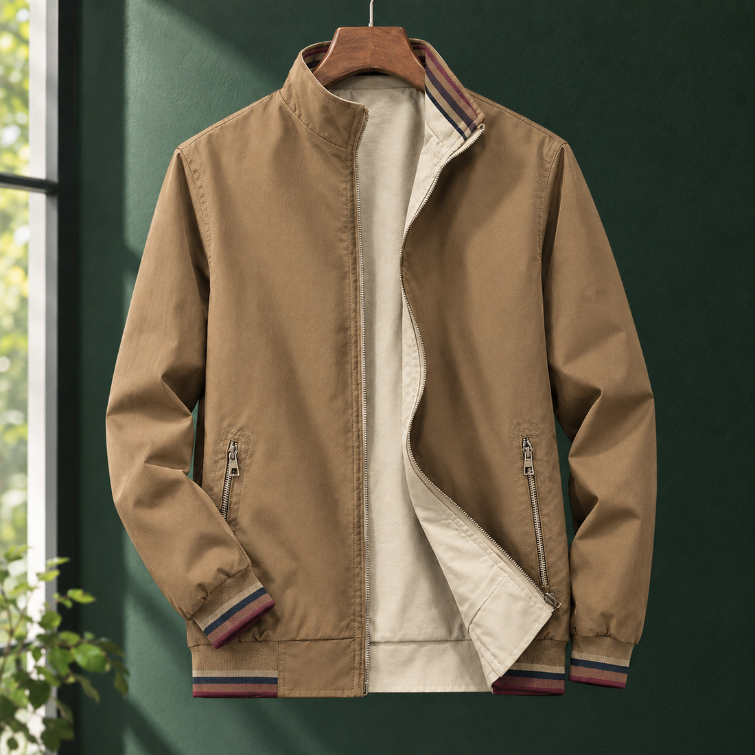 Kasimir-Grant Harrington Jacket - Camel