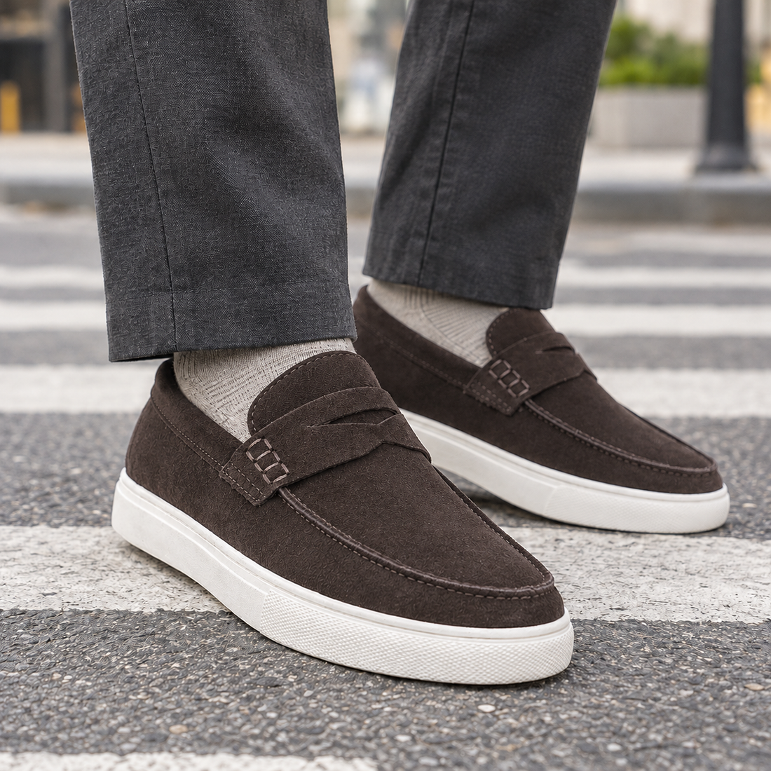 Ferraro-Monza Suede Slip Sneakers - Dark Brown