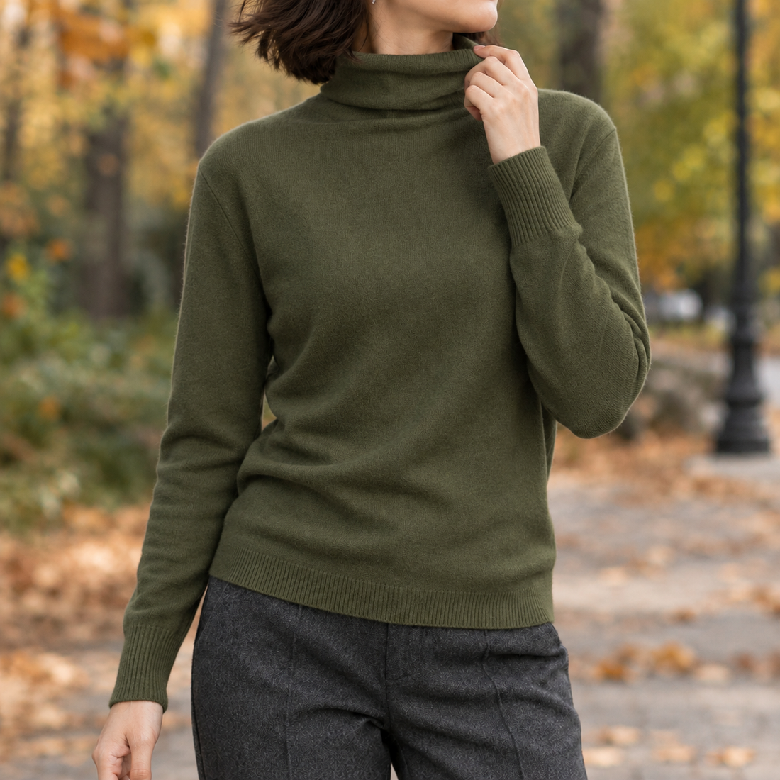 Chloe-Hope Turtleneck Sweater - Olive Green
