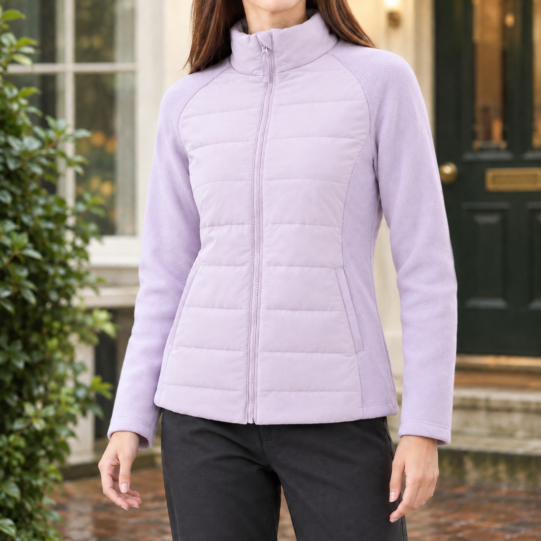 Desiree-Jane Quilted Panel Jacket - Purple