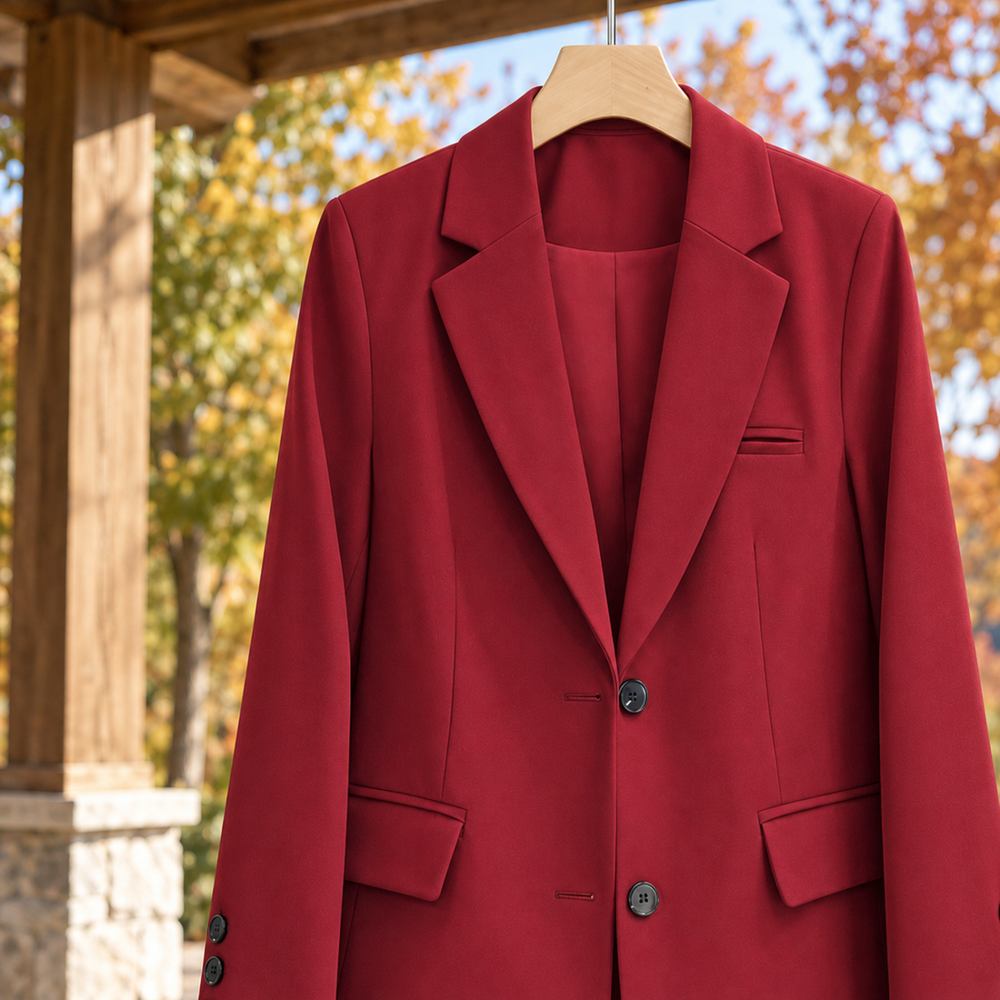 Elowen-Jane Tailored Blazer - Wine Red