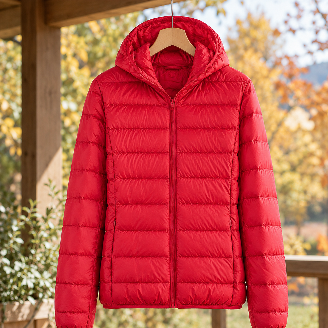 Camille-Lane Hooded Jacket - Red