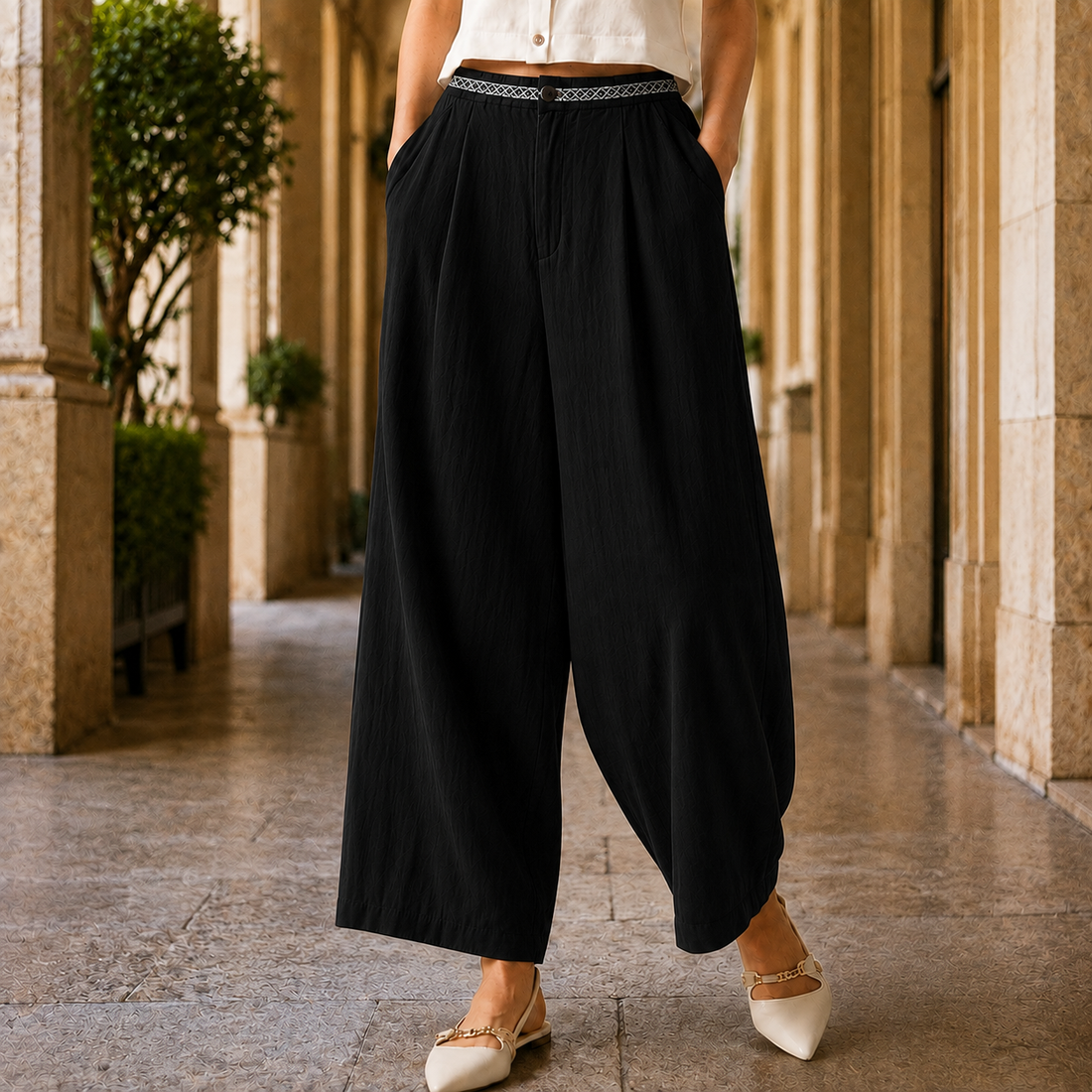 Esme Wide Leg Pants - Black