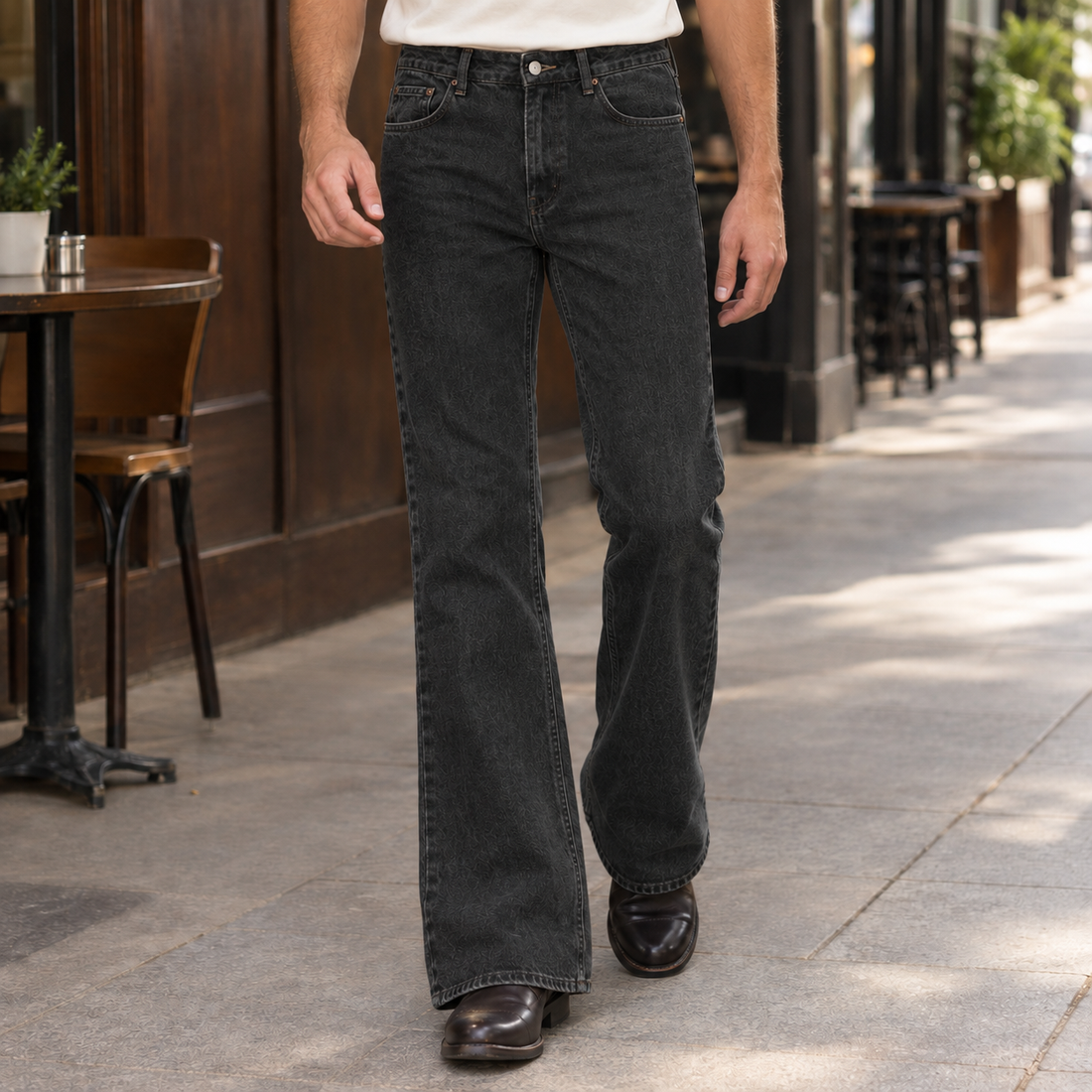 Waldemar-Flynn Flared Jeans - Black Gray