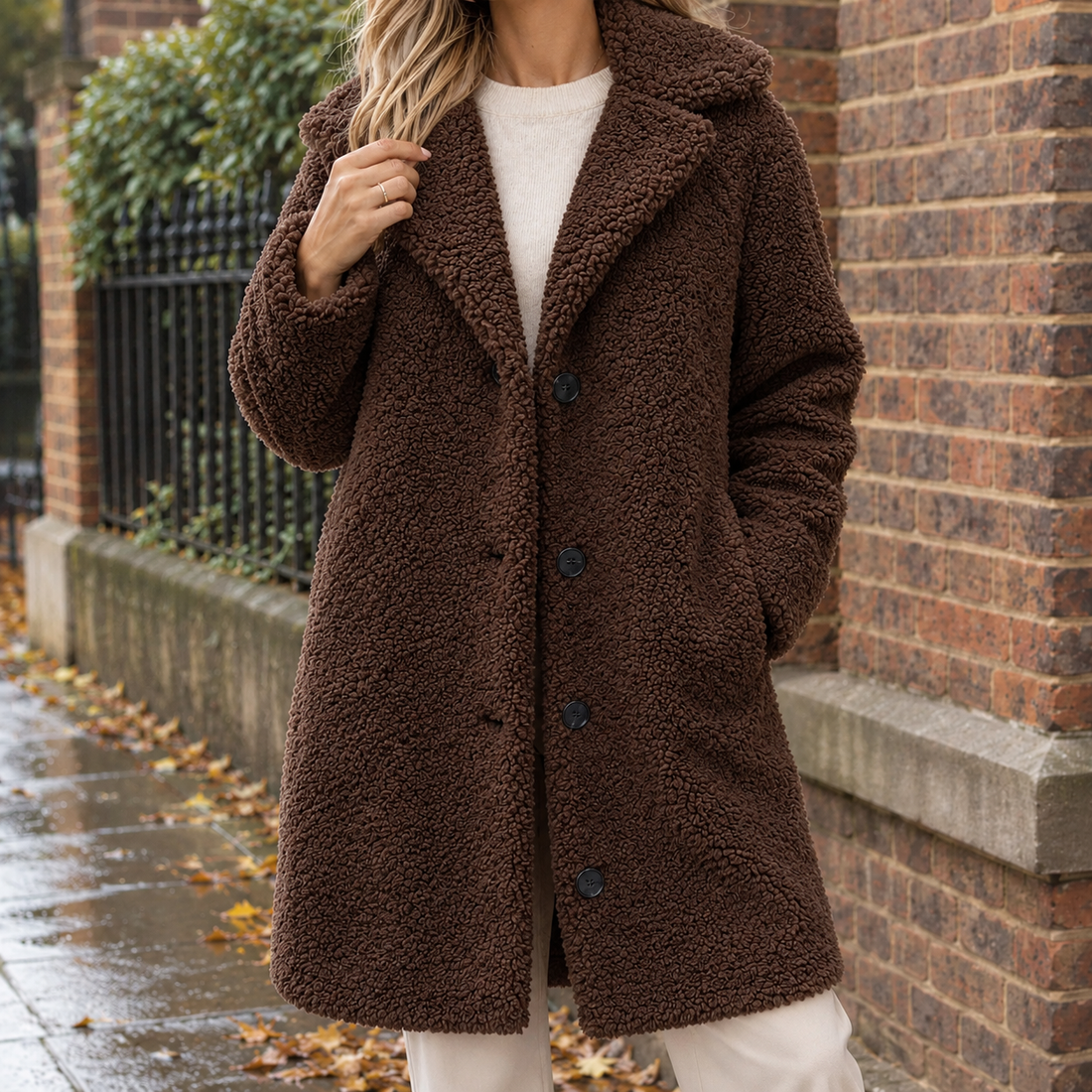 Becca-Grace Teddy Overcoat - Coffee