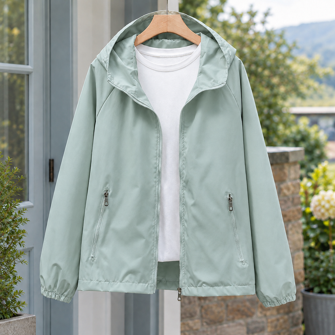 Luna-Pearl Hooded Jacket - Green