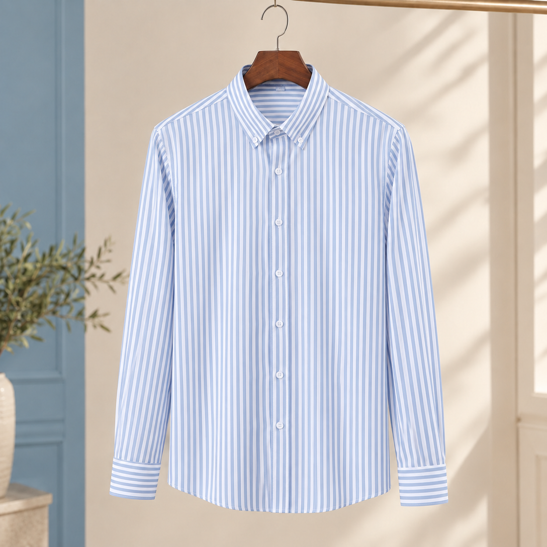 Gregoire Striped Shirt - Light Blue White