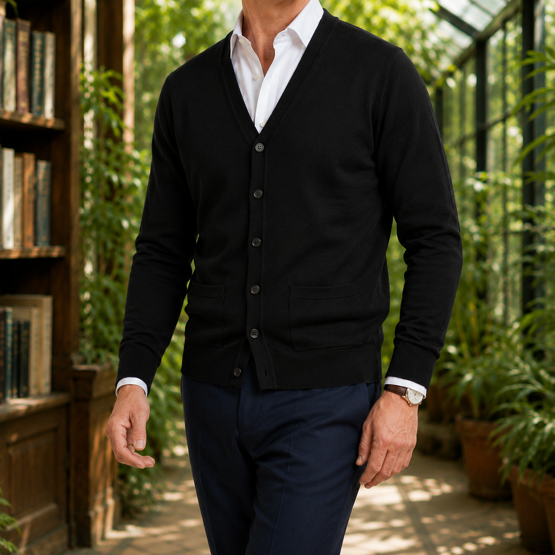 Pascal V Neck Sweater - Black
