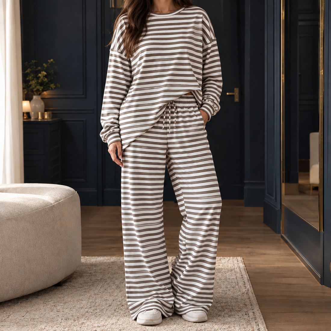 Rhea-Mae Relaxed Set - Khaki-ships Same Day