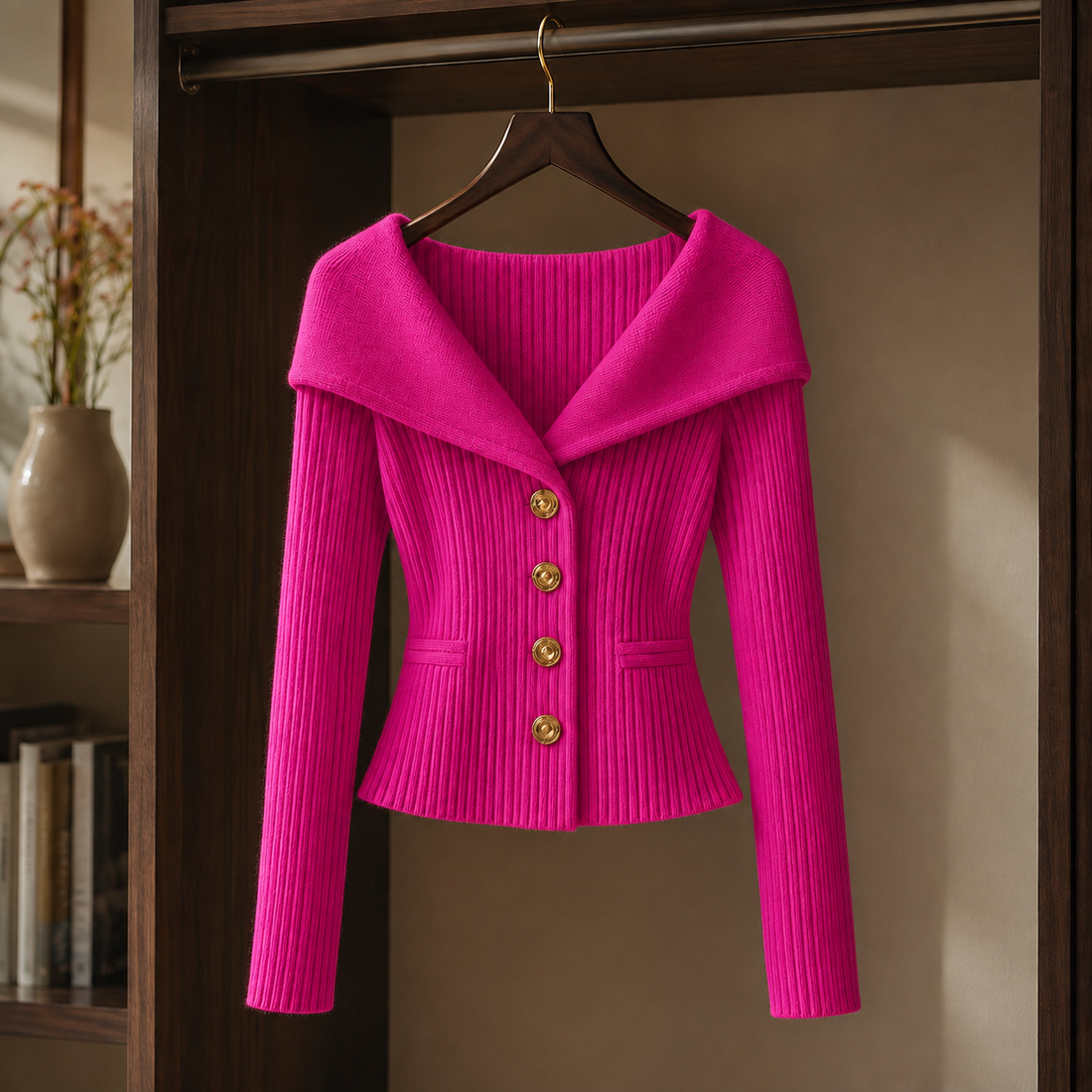 Josephine-Kate Ribbed Sweater - Pink