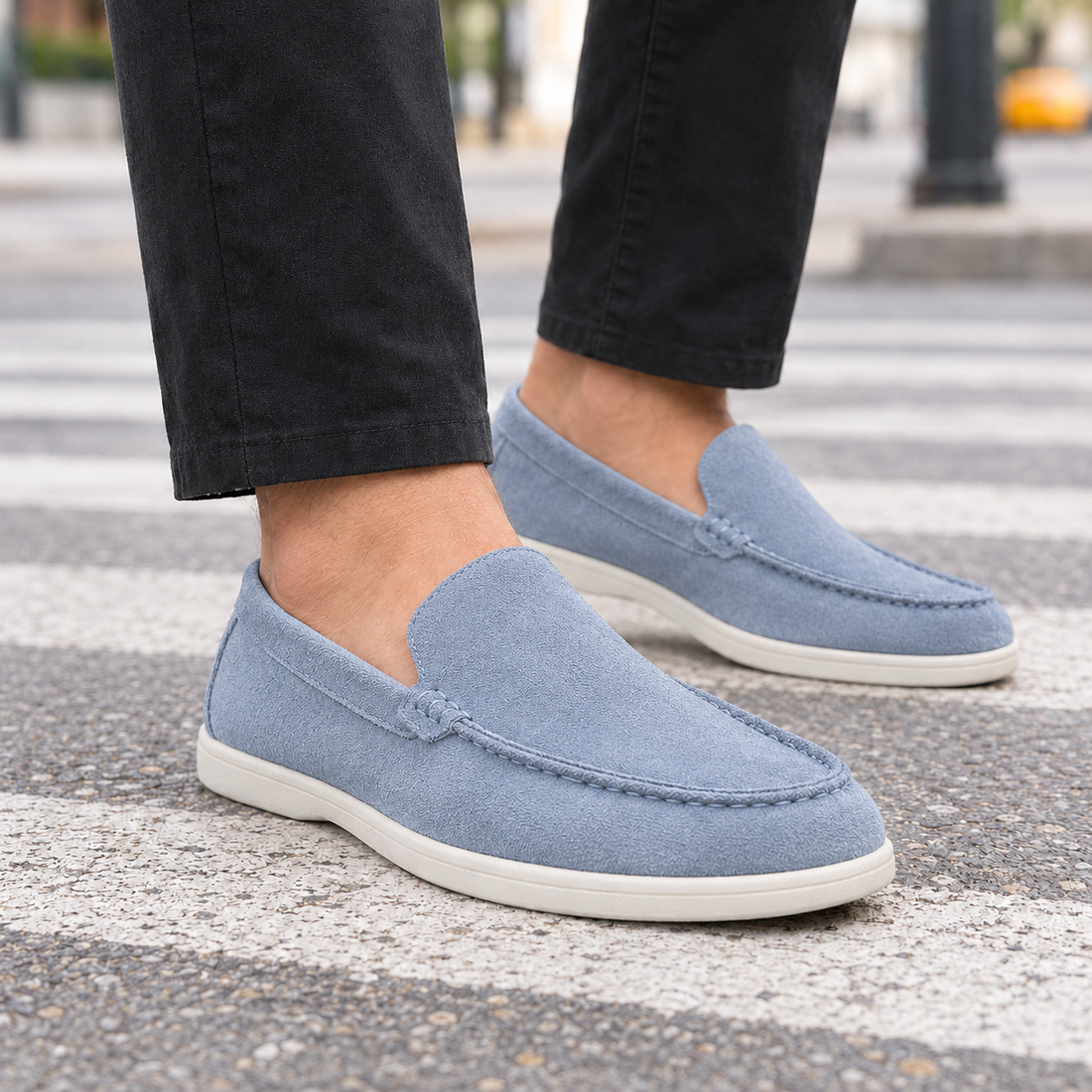 Battaglia-Firenze Suede Loafers - Light Blue