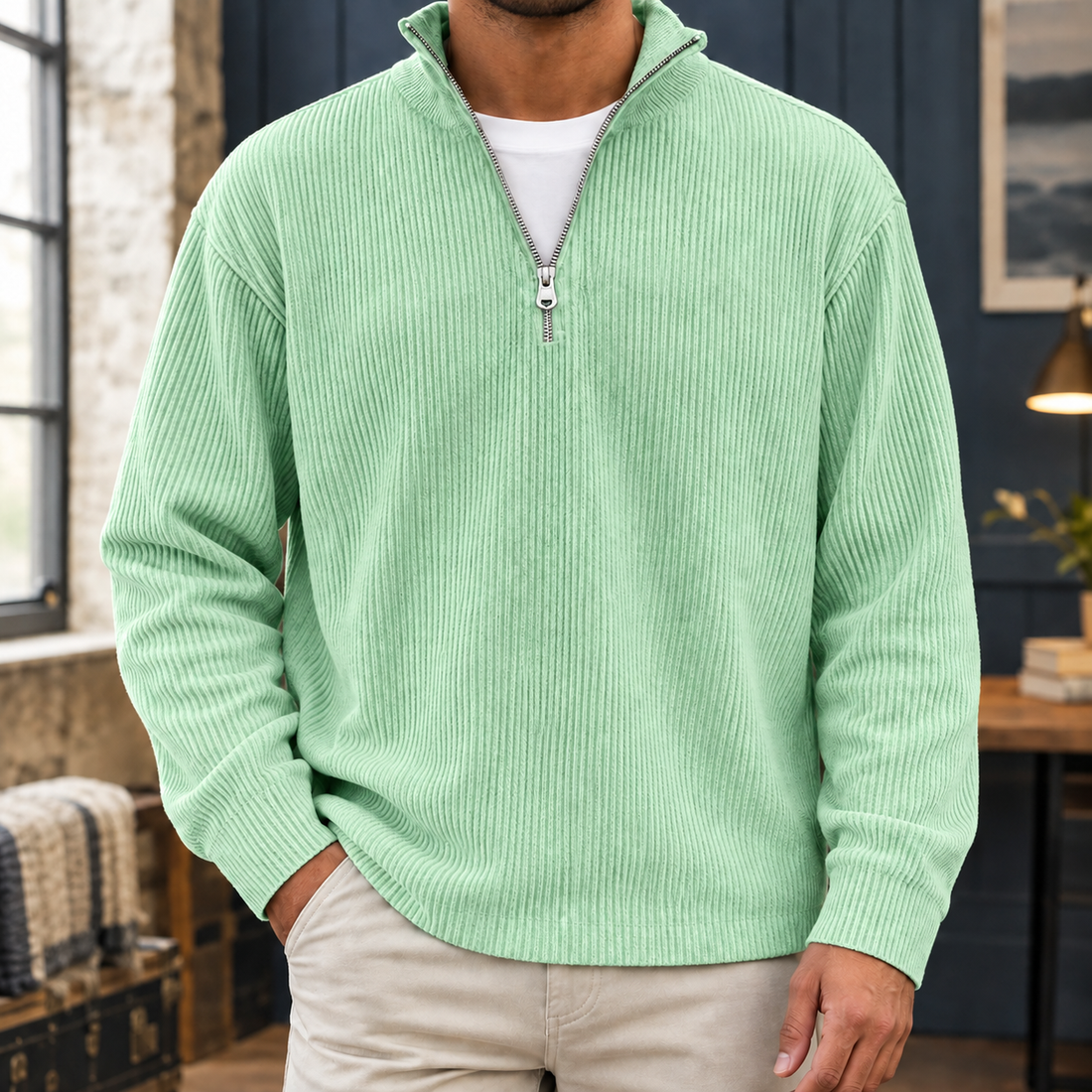Ardan-Lane Quarter Zip Top - Green