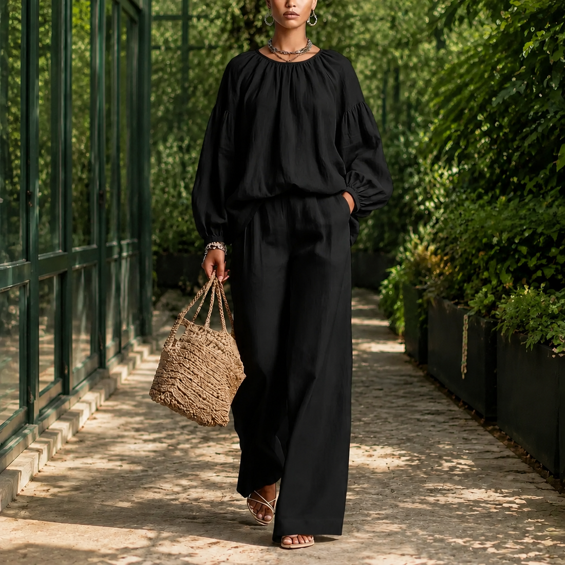 Perla-Elise Breezy Set - Black