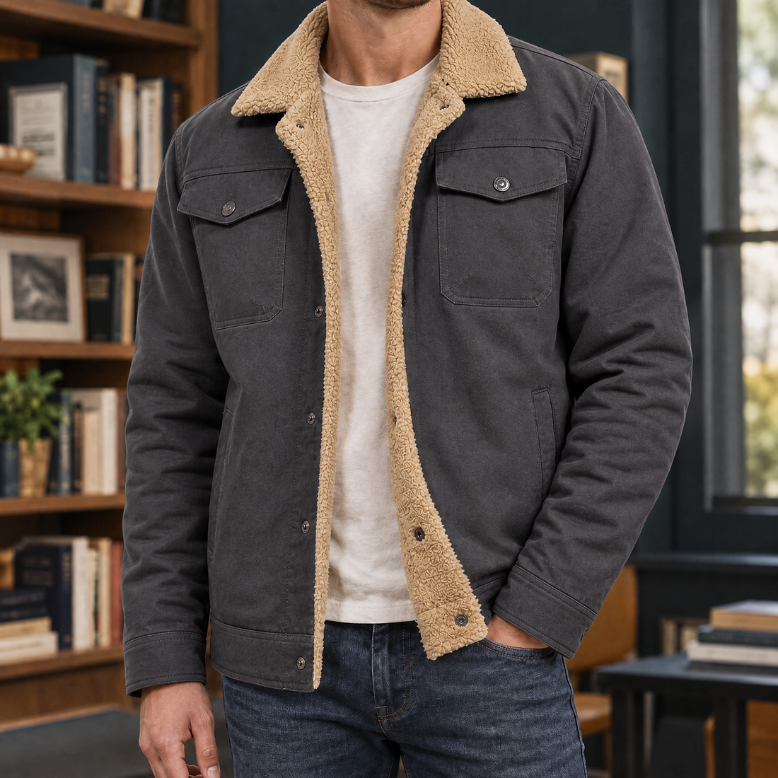 Philemon-Wren Workwear Jacket - Bull Head Dark Gray
