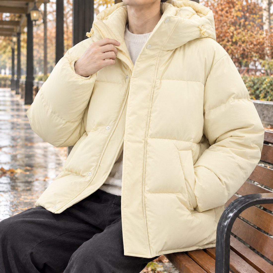 Olivier-James Hooded Puffer Jacket - Yellow