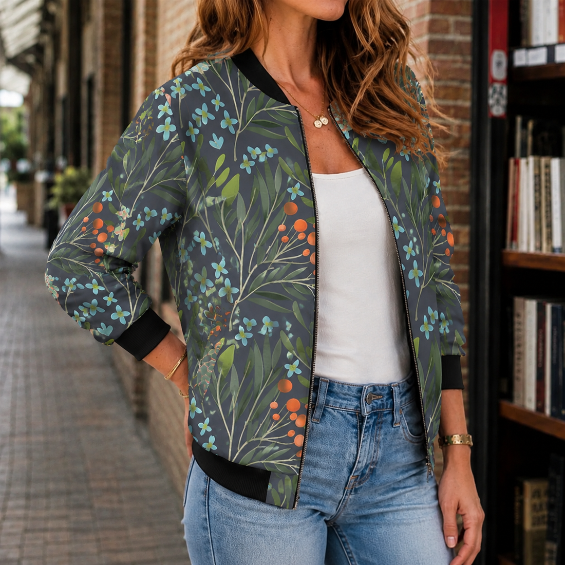 Margot-Skye Printed Jacket - Dark Gray