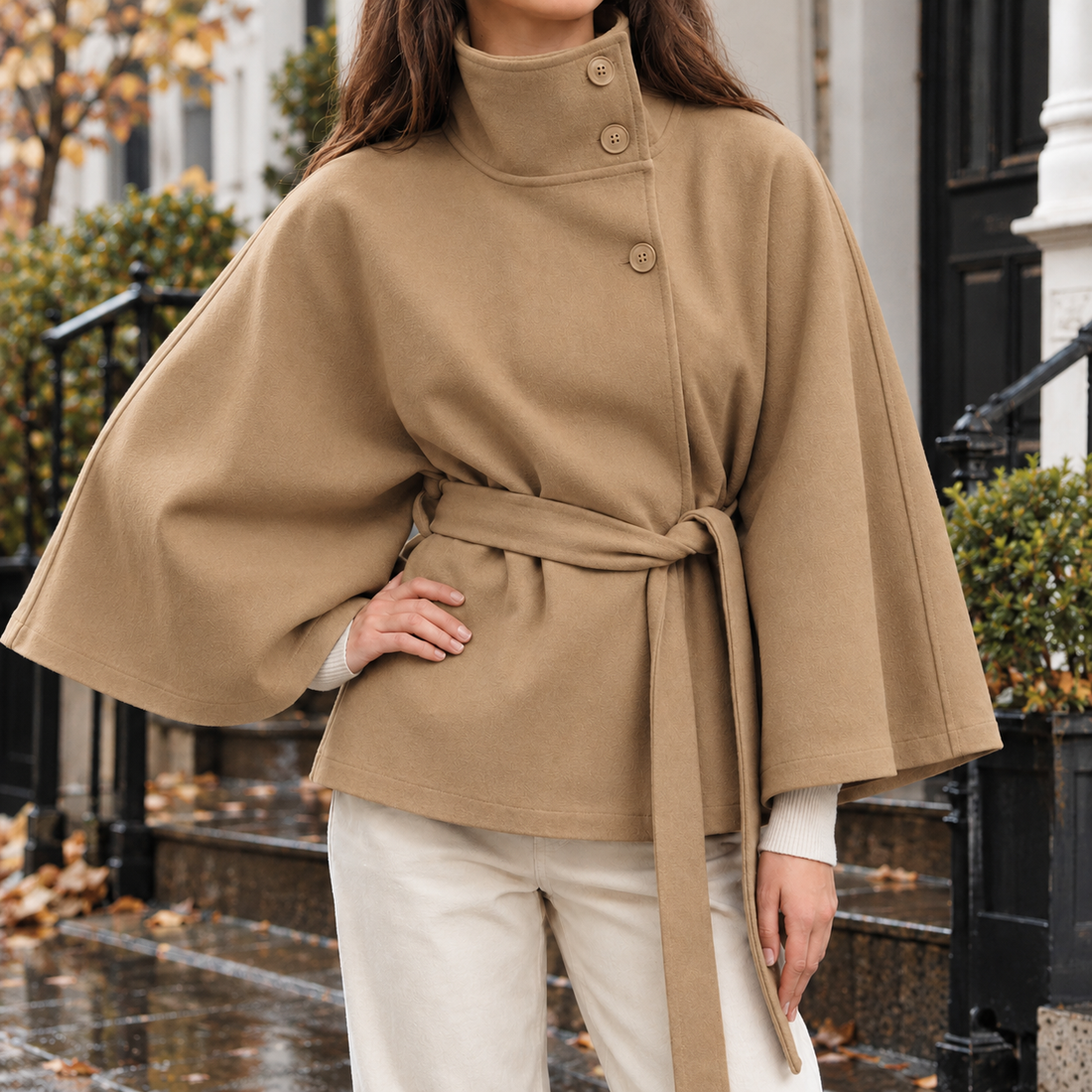Xenia-Skye Cape Jacket - Real Product Image