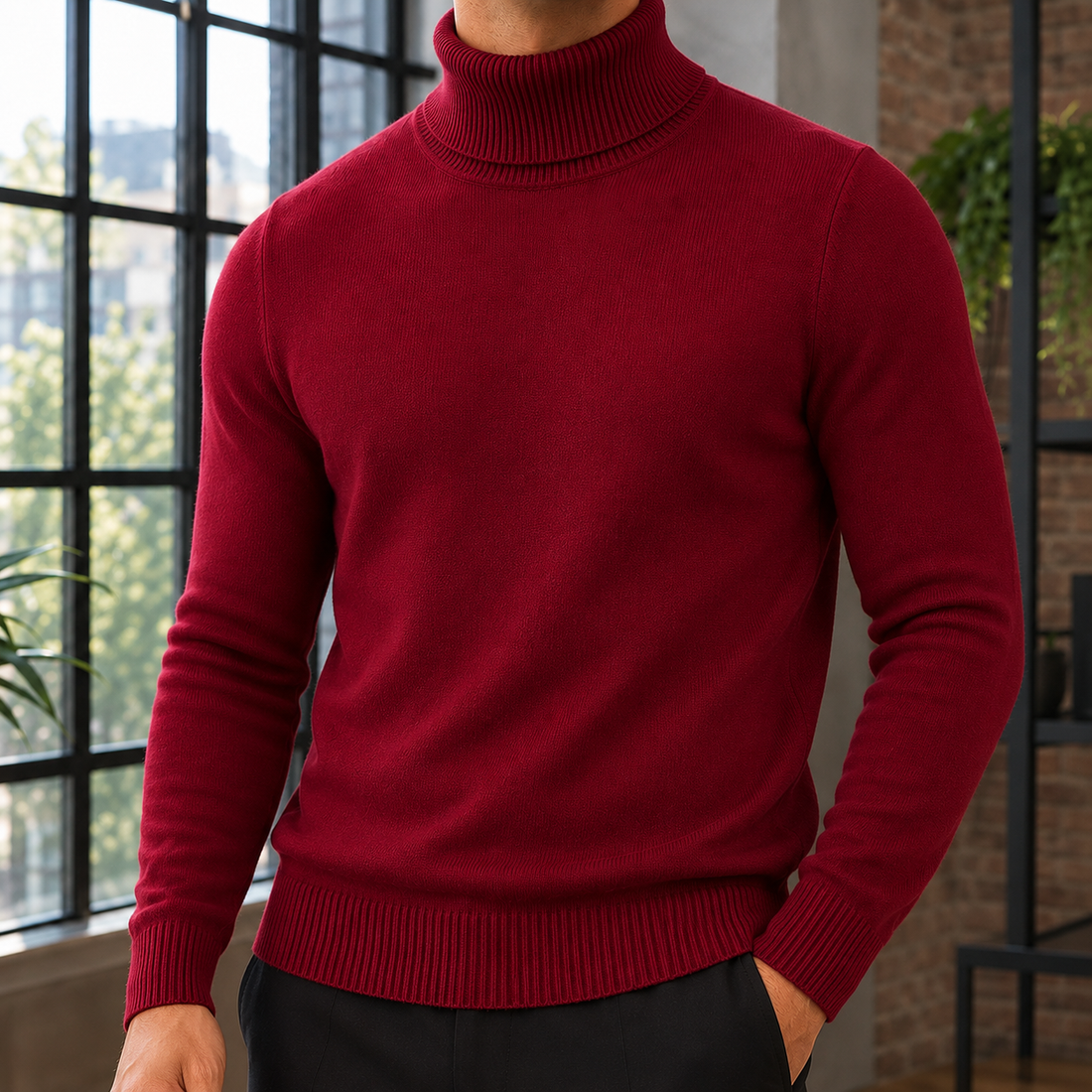 Nico Merino Wool Sweater - Red