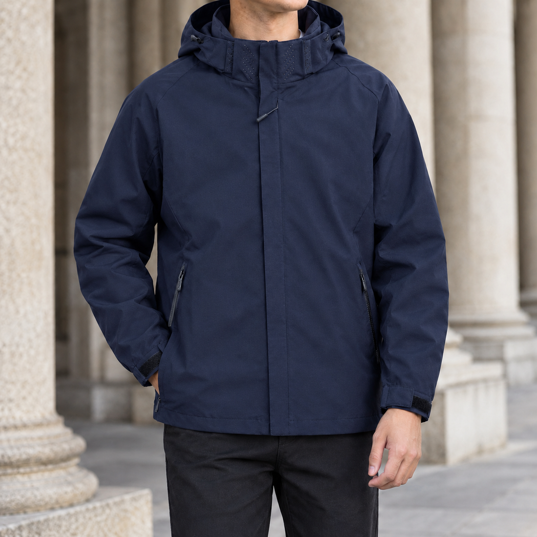 Gaultier Hooded Jacket - Navy Blue
