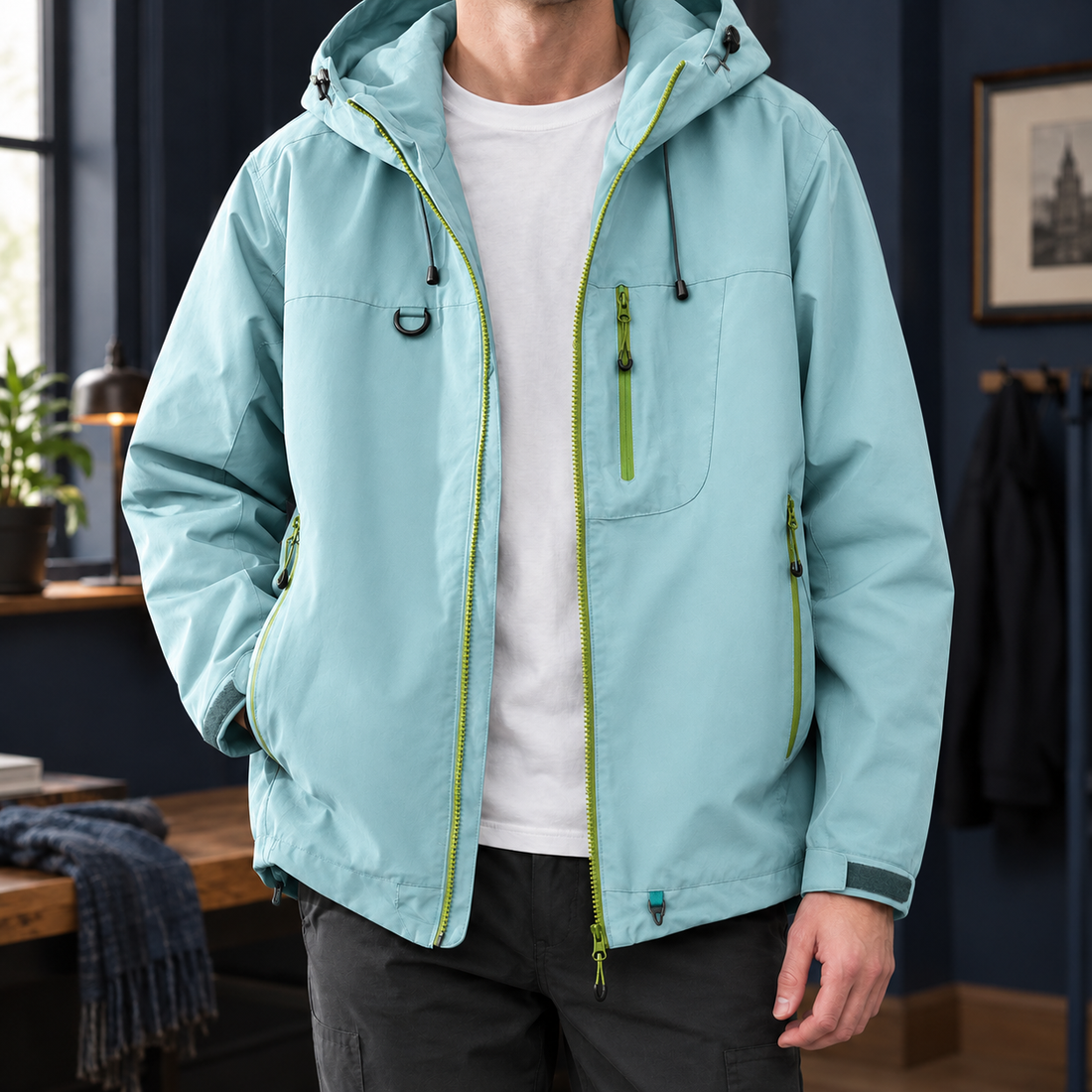 Lancelot-Rhys Hooded Jacket - Light Blue