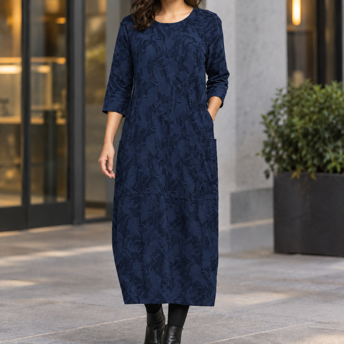 Crystal-Eve Cocoon Dress - Blue