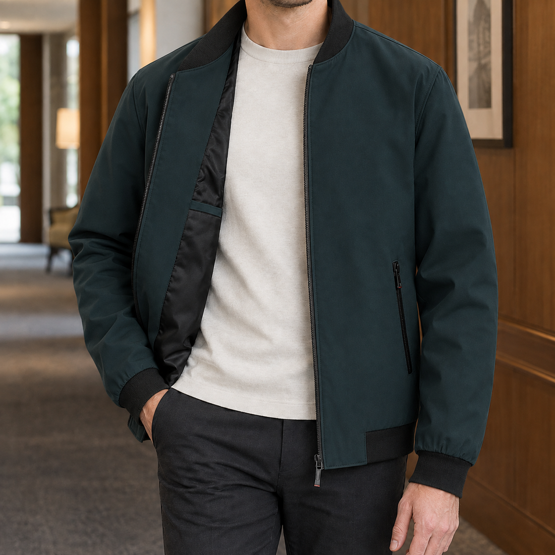 Charlie-Lane Zip Jacket - Dark Green