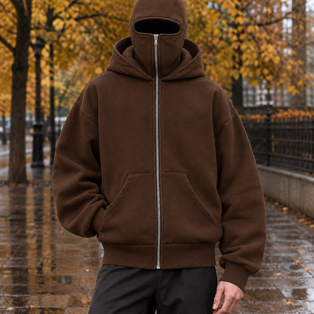 Philip-Cole Masked Jacket - Brown