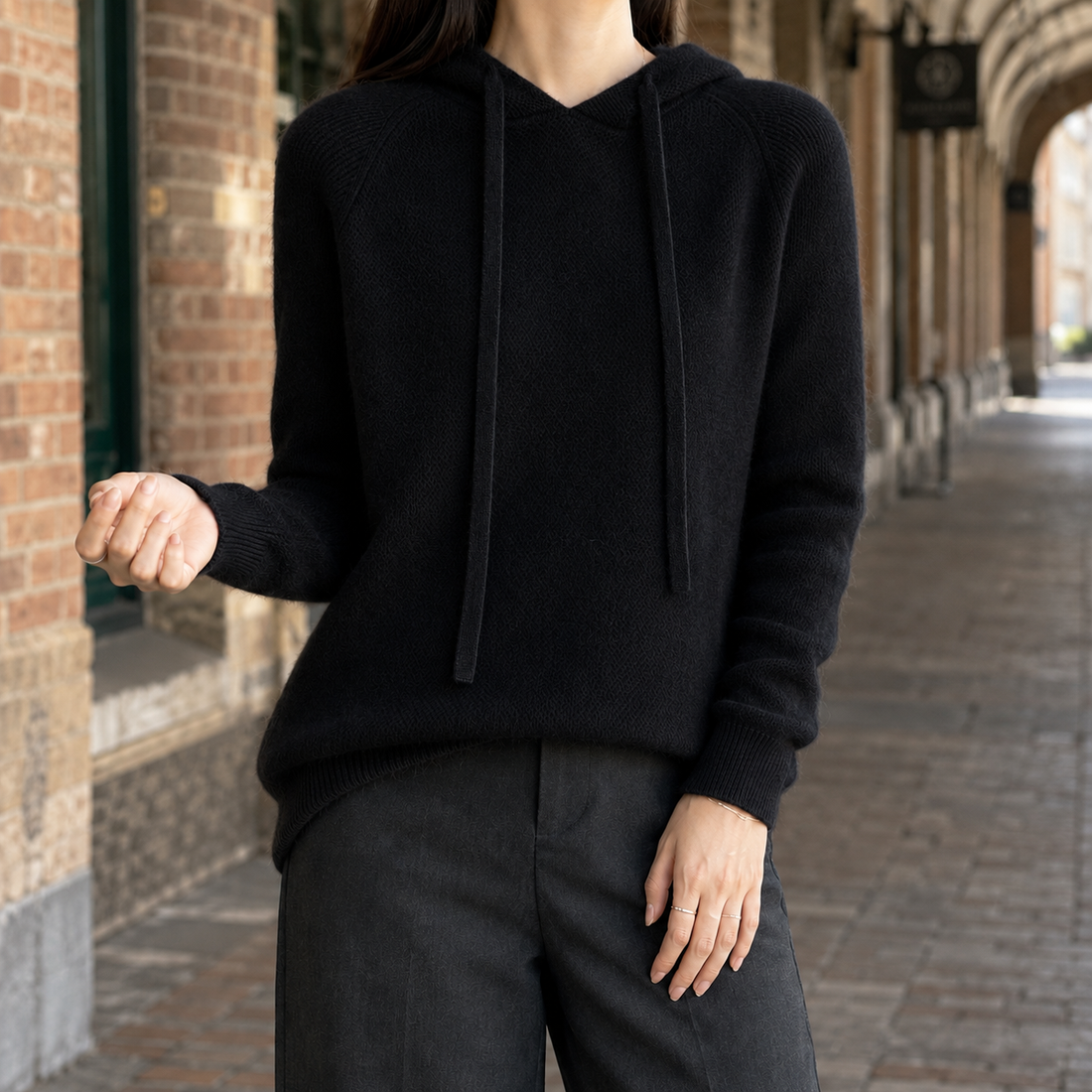 Gabriella-Rose Merino Wool Sweater - Black