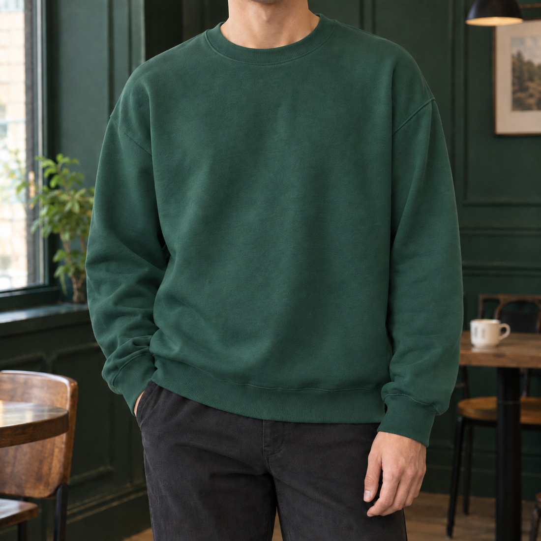 Milo-Jude Relaxed Sweatshirt - Ideal Green