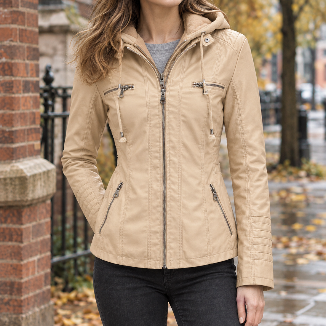 Maxine-Jade Hooded Jacket - Apricot