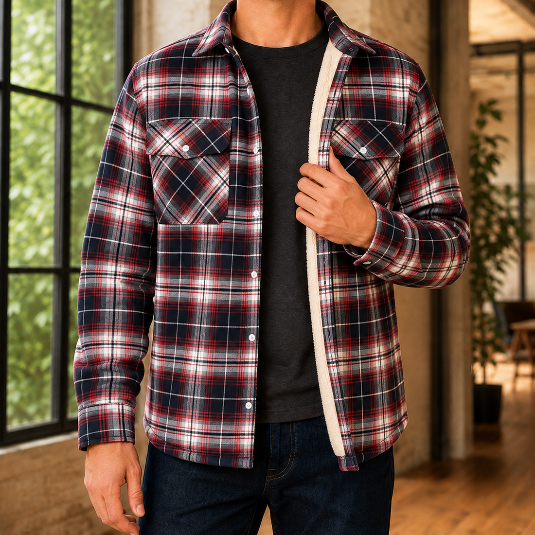 Stellan Check Jacket - Red