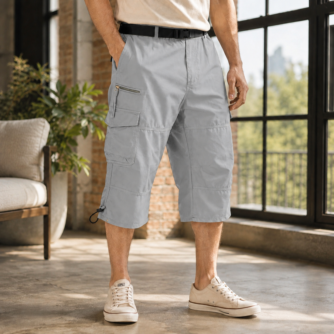 Rocco Cargo Shorts - Silver