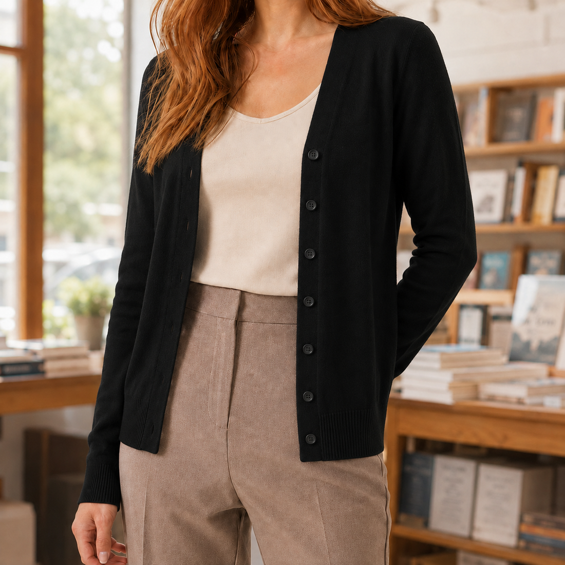 Maxine-June Fine Knit Sweater - Black