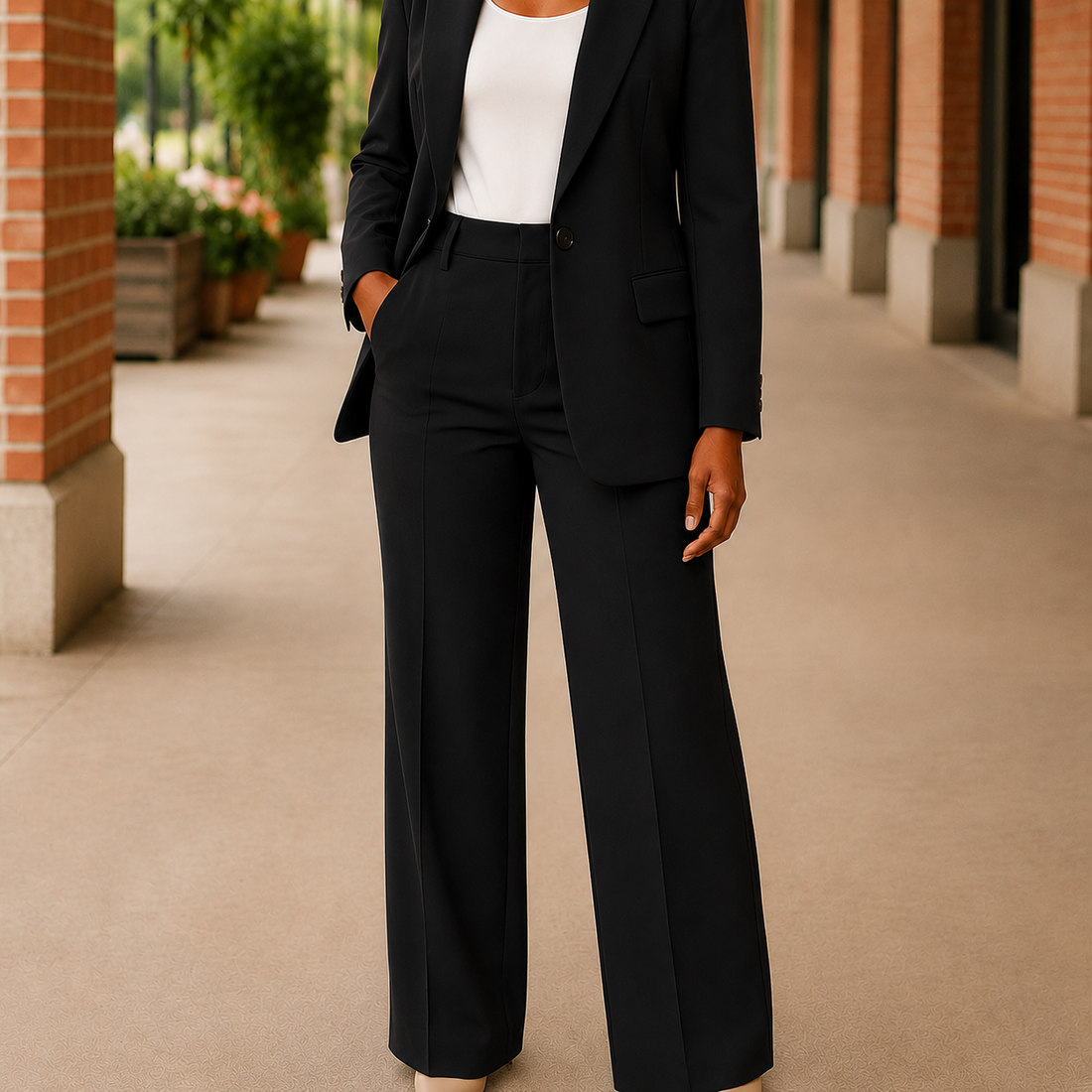 Elena-Rose Tailored Suit - Black