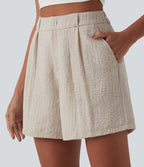 Ainsley High Waisted Linen Shorts