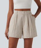 Ainsley High Waisted Linen Shorts