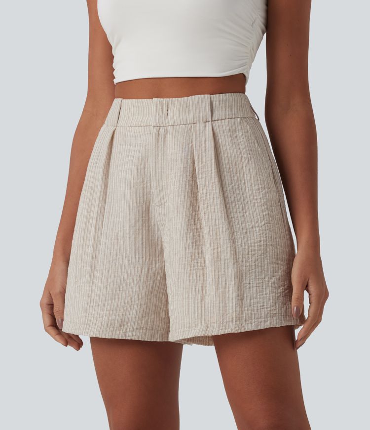 Ainsley High Waisted Linen Shorts