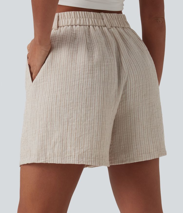 Ainsley High Waisted Linen Shorts